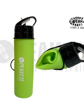 Peakeze - Brand New 600ml Food Grade Silicon Drink Bottle - Green