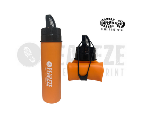 Peakeze - Brand New 600ml Food Grade Silicon Drink Bottle - Orange